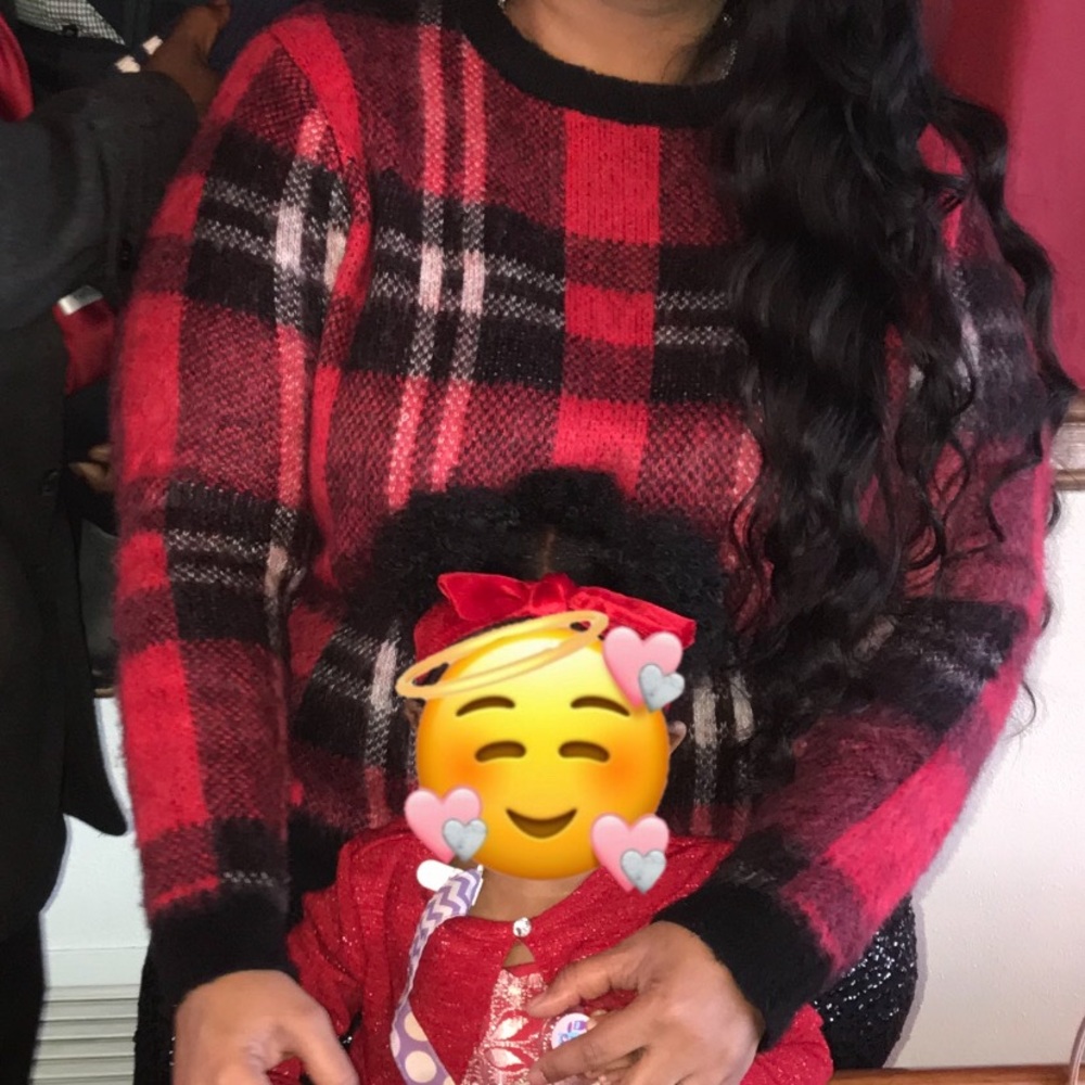 Forever 21 Plus Plaid Red Heavy Sweater